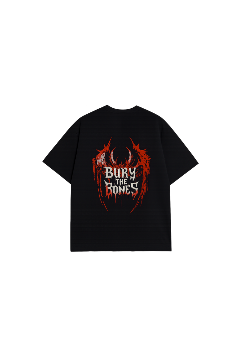 BURY THE BONES - Oversized Tee - BlackCat